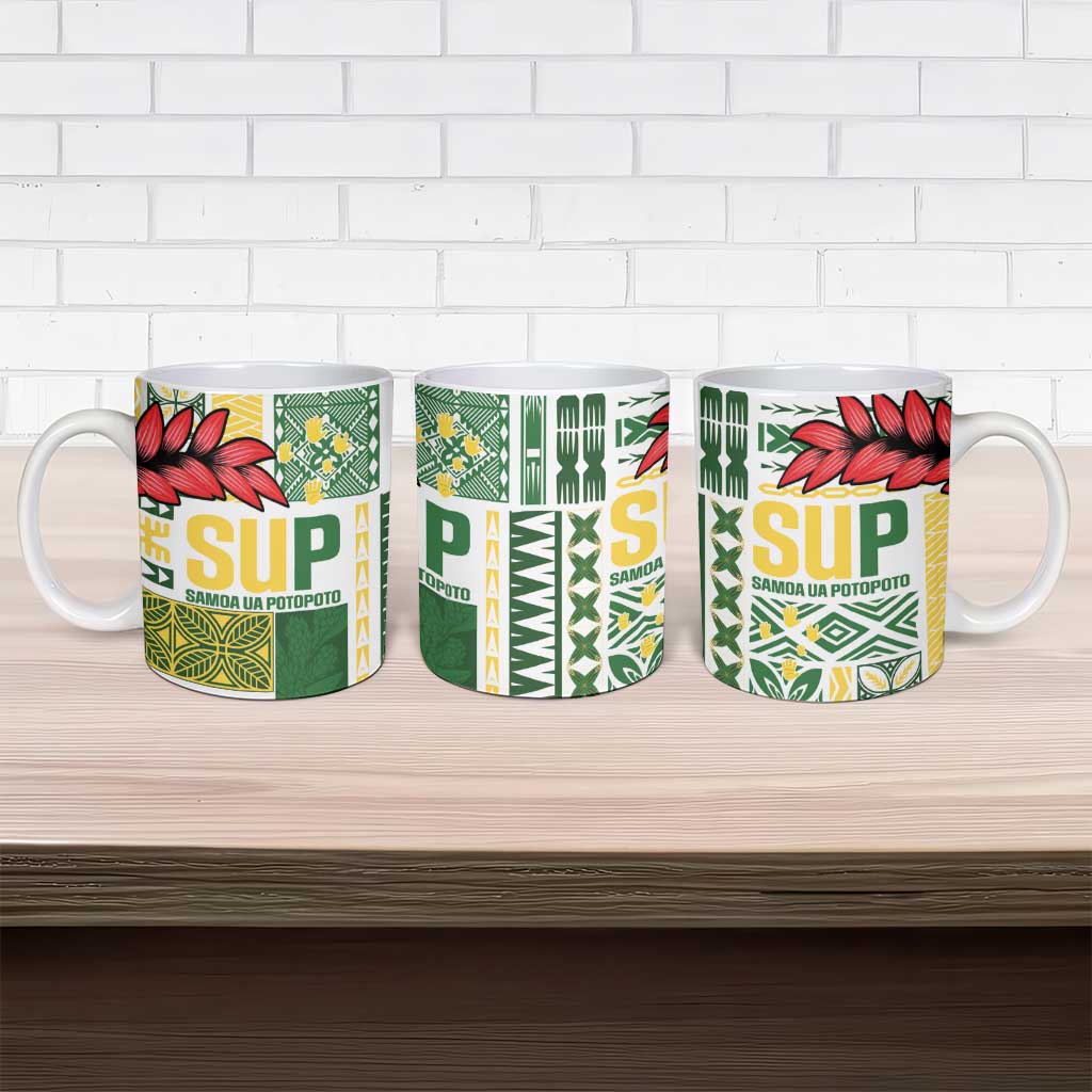 Samoa Uniting Party Ceramic Mug SUP Est 2025 Siapo Pattern - Polynesian Pride