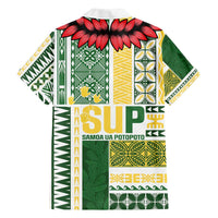 Samoa Uniting Party Family Matching Off Shoulder Short Dress and Hawaiian Shirt SUP Est 2025 Siapo Pattern - Polynesian Pride