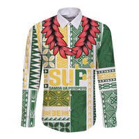Samoa Uniting Party Long Sleeve Button Shirt SUP Est 2025 Siapo Pattern - Polynesian Pride
