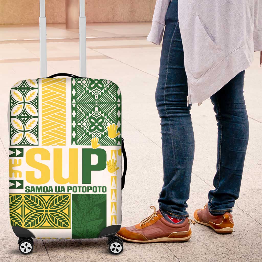 Samoa Uniting Party Luggage Cover SUP Est 2025 Siapo Pattern - Polynesian Pride