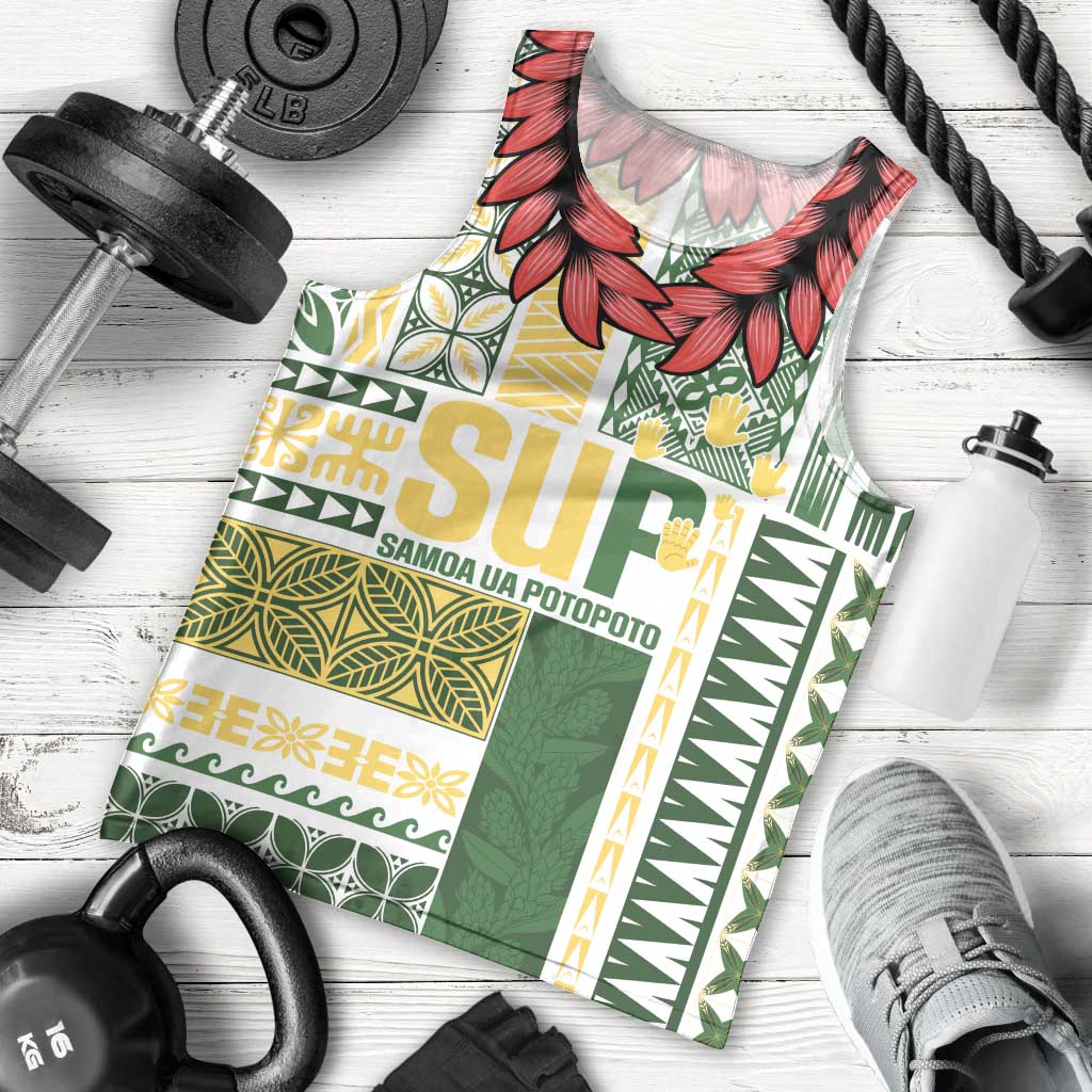 Samoa Uniting Party Men Tank Top SUP Est 2025 Siapo Pattern - Polynesian Pride