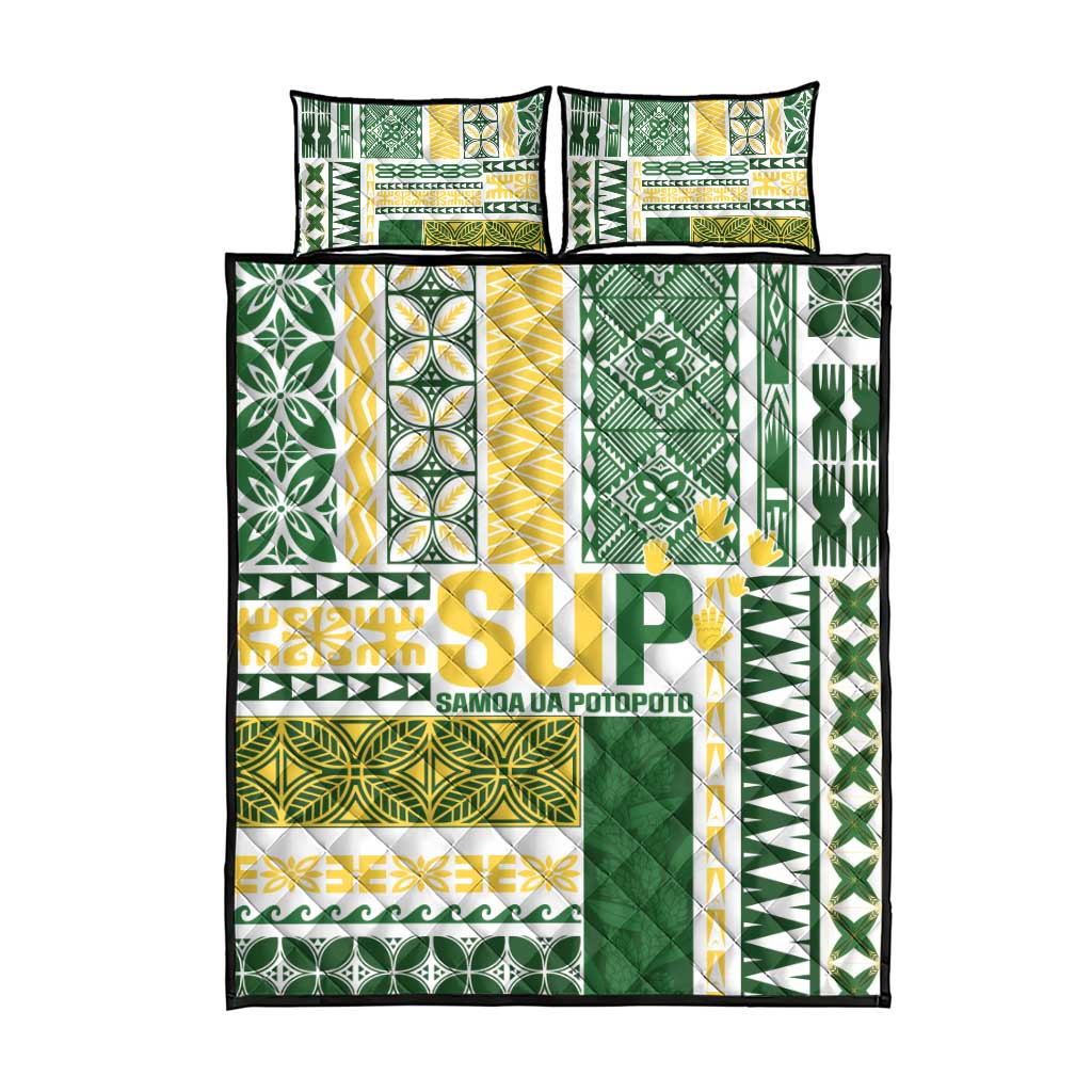 Samoa Uniting Party Quilt Bed Set SUP Est 2025 Siapo Pattern - Polynesian Pride