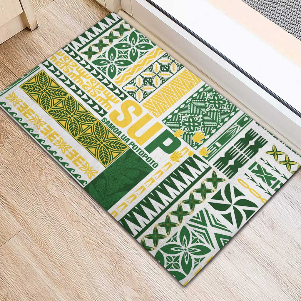 Samoa Uniting Party Rubber Doormat SUP Est 2025 Siapo Pattern - Polynesian Pride