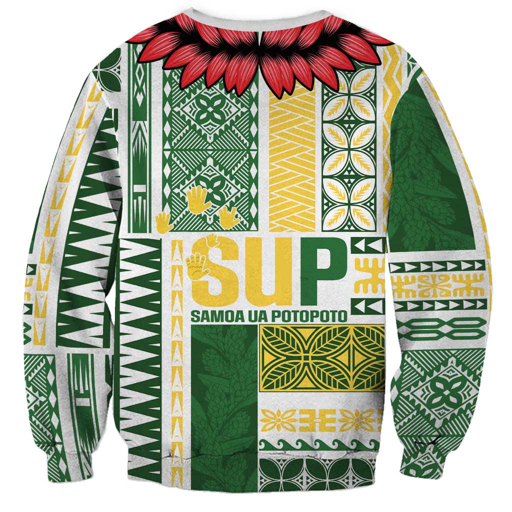 Samoa Uniting Party Sweatshirt SUP Est 2025 Siapo Pattern - Polynesian Pride