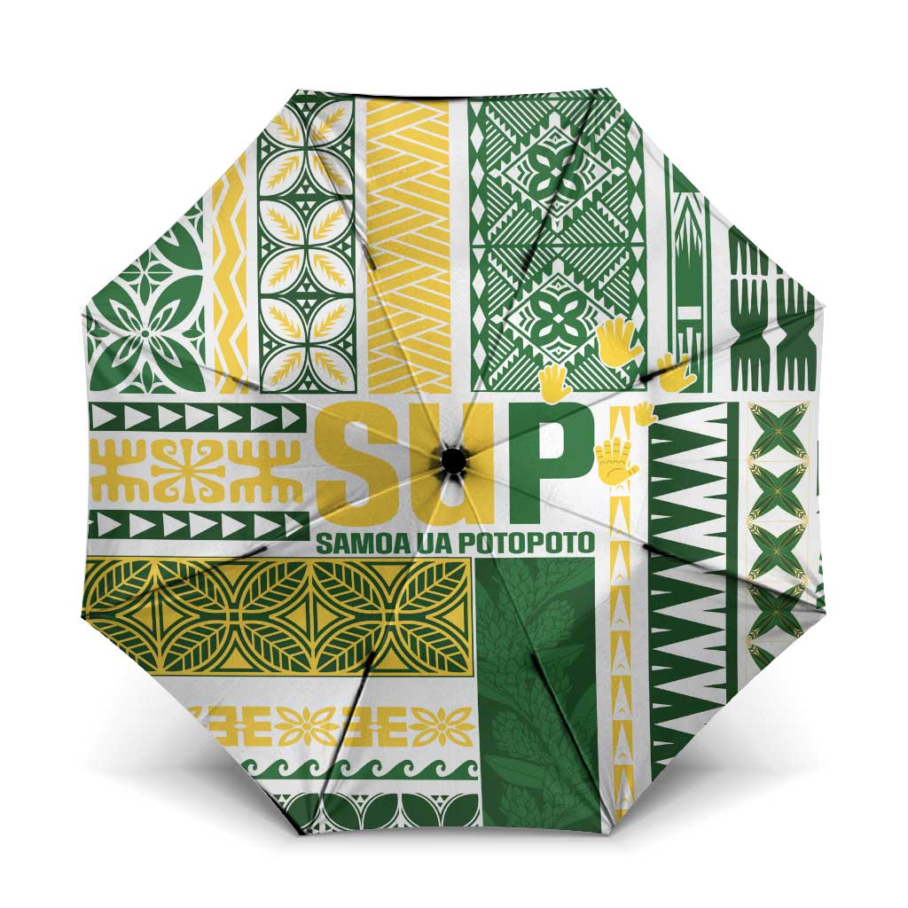 Samoa Uniting Party Umbrella SUP Est 2025 Siapo Pattern - Polynesian Pride