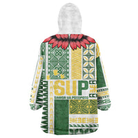 Samoa Uniting Party Wearable Blanket Hoodie SUP Est 2025 Siapo Pattern - Polynesian Pride