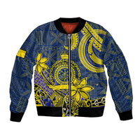 Niue Peniamina Gospel Day Bomber Jacket Unique Niean Hiapo LT14 Unisex Blue - Polynesian Pride