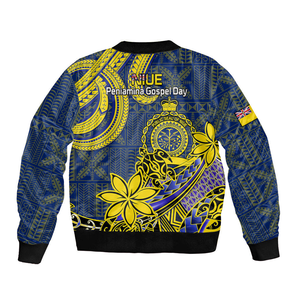 Niue Peniamina Gospel Day Bomber Jacket Unique Niean Hiapo LT14 - Polynesian Pride