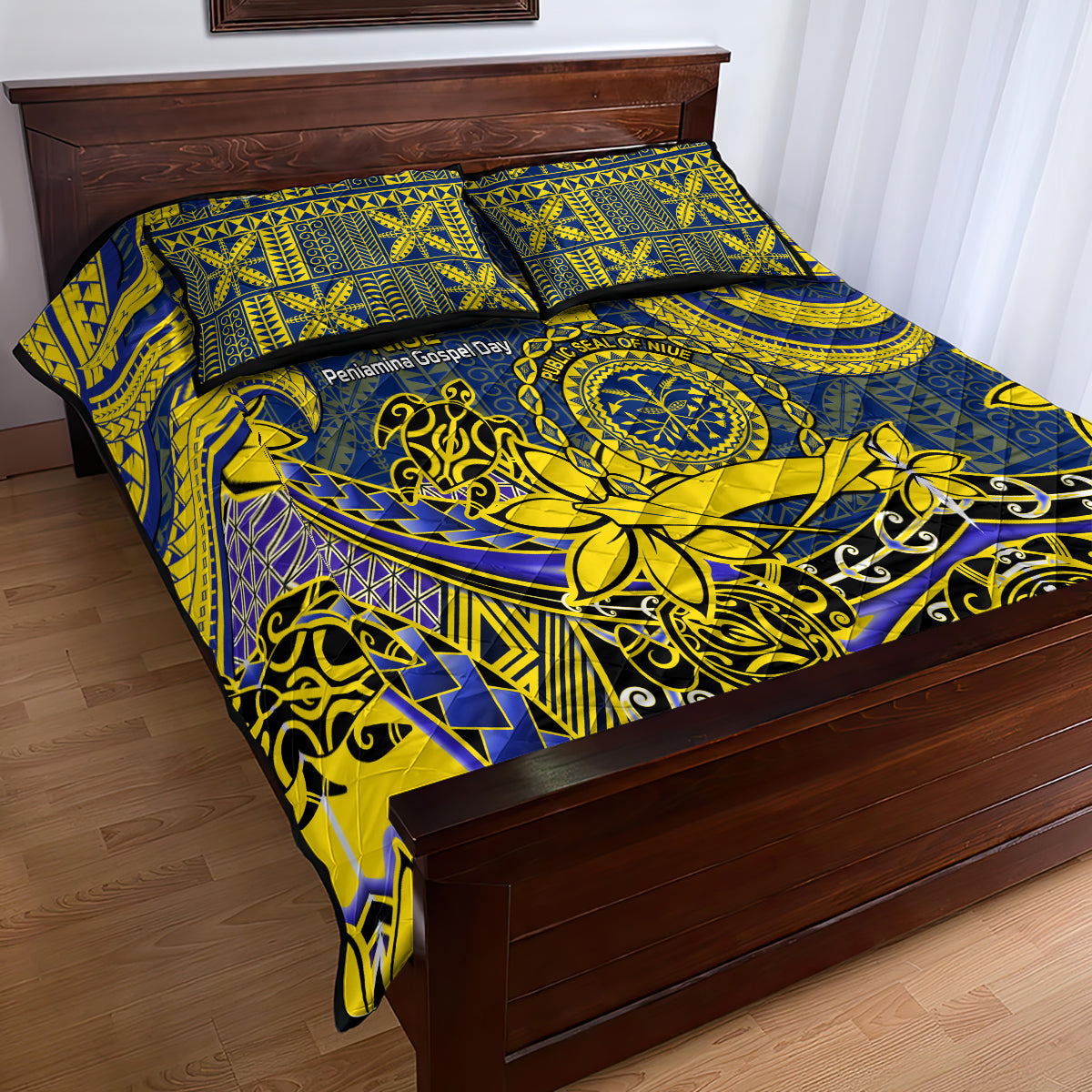 Niue Peniamina Gospel Day Quilt Bed Set Unique Niean Hiapo LT14 - Polynesian Pride