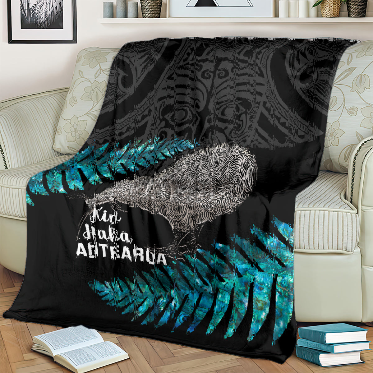 New Zealand Silver Fern Rugby Blanket Pacific 2023 Kia Haka Kiwis With Maori Ta Moko LT14 - Polynesian Pride