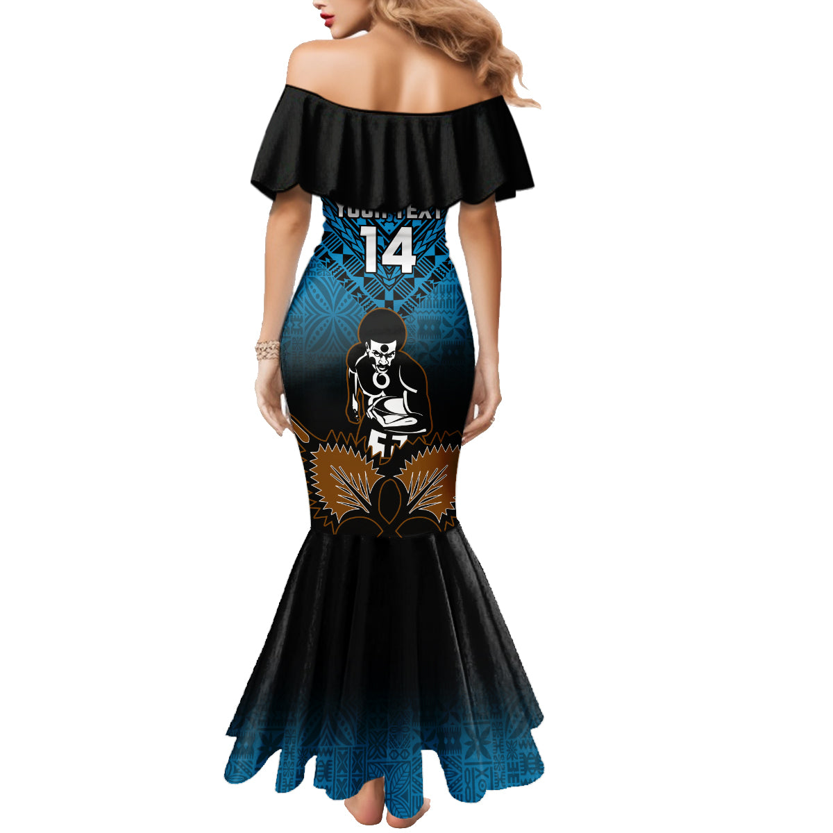 Custom Fiji Tapa Rugby Family Matching Mermaid Dress and Hawaiian Shirt Pacific 2023 Go Fijian Bati LT14 - Polynesian Pride