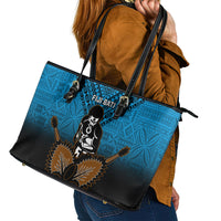 Fiji Tapa Rugby Leather Tote Bag Pacific 2023 Go Fijian Bati LT14 - Polynesian Pride
