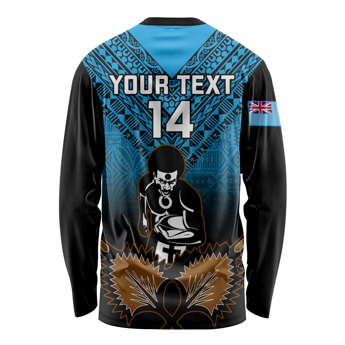 Custom Fiji Tapa Rugby Long Sleeve Shirt Pacific 2023 Go Fijian Bati LT14 - Polynesian Pride
