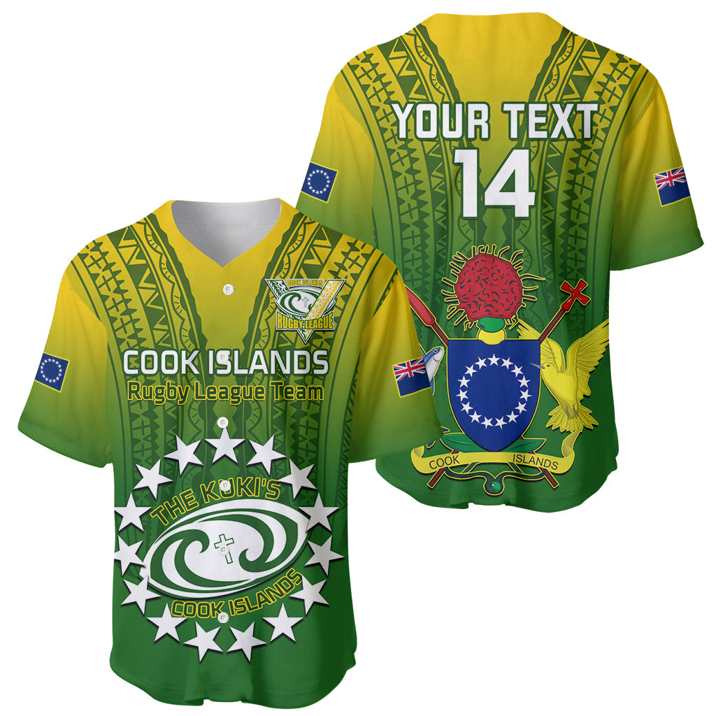 Custom Cook Islands Rugby Baseball Jersey Pacific 2023 Go The Kukis LT14 - Polynesian Pride
