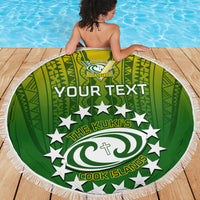 Custom Cook Islands Rugby Beach Blanket Pacific 2023 Go The Kukis LT14 - Wonder Print Shop
