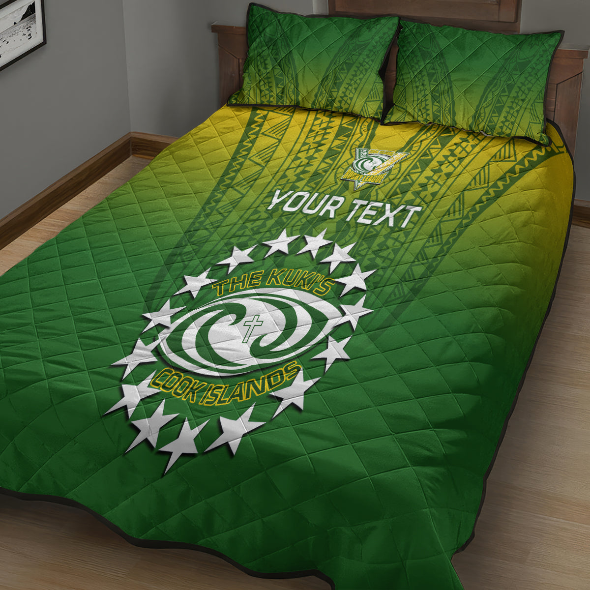 Custom Cook Islands Rugby Quilt Bed Set Pacific 2023 Go The Kukis LT14 - Polynesian Pride