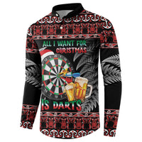 All I Want For Christmas Is Darts New Zealand Button Sweatshirt