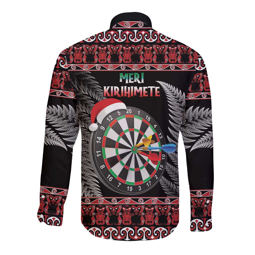 All I Want For Christmas Is Darts New Zealand Long Sleeve Button Shirt