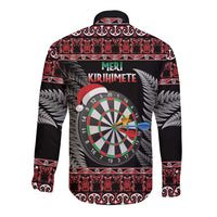 All I Want For Christmas Is Darts New Zealand Long Sleeve Button Shirt