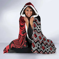 Personalised New Zealand Christmas Hooded Blanket Meri Kirihimete Maori Wheku - Taniko Art