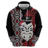 Personalised New Zealand Christmas Hoodie Meri Kirihimete Maori Wheku - Taniko Art
