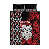 Personalised New Zealand Christmas Quilt Bed Set Meri Kirihimete Maori Wheku - Taniko Art