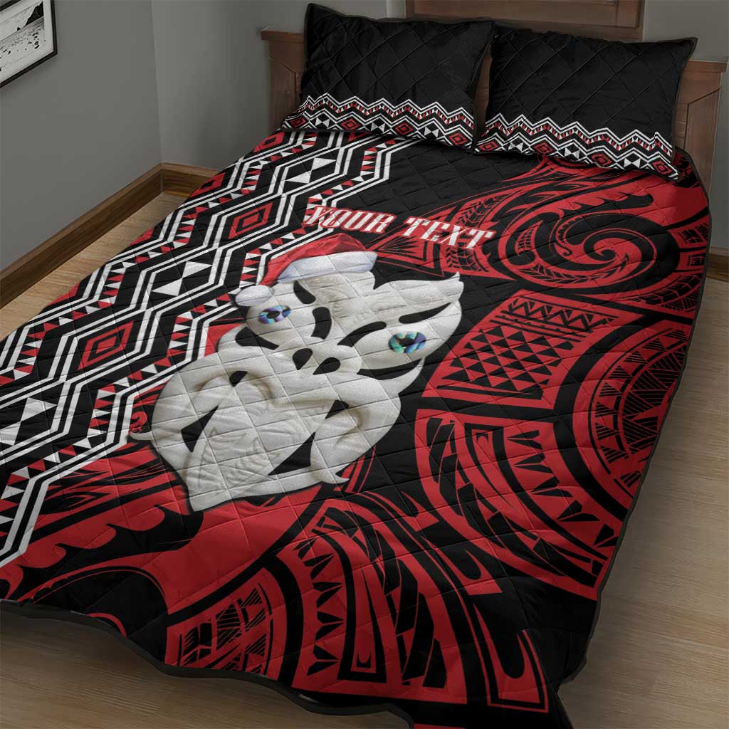 Personalised New Zealand Christmas Quilt Bed Set Meri Kirihimete Maori Wheku - Taniko Art