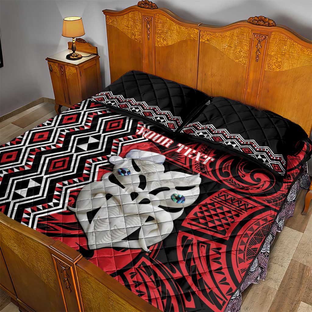 Personalised New Zealand Christmas Quilt Bed Set Meri Kirihimete Maori Wheku - Taniko Art