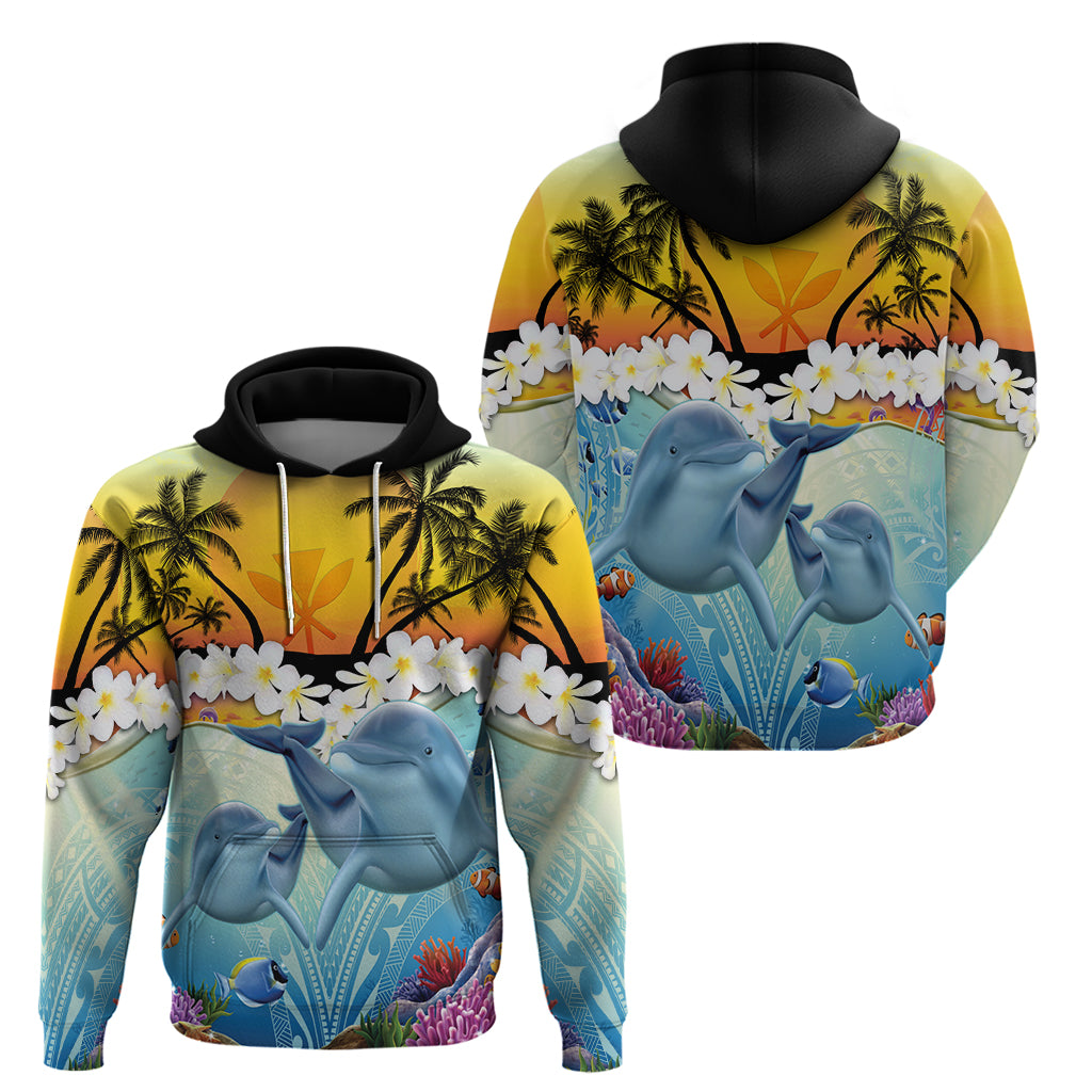 Aloha Hawaii Dolphins Zip Hoodie Heart Of The Ocean Tropical Summer Vibes LT14 - Polynesian Pride