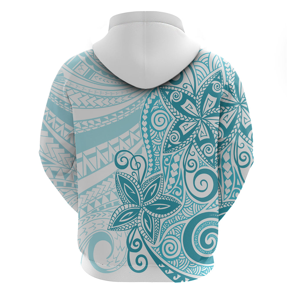 Polynesia Dolphins Zip Hoodie Valentine Day Floral Polynesian - Vintage Dark Cyan LT14 - Polynesian Pride