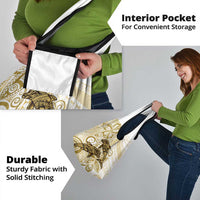 Polynesia Dolphins Grocery Bag Valentine Day Floral Polynesian - Vintage Brown