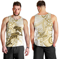 Polynesia Dolphins Men Tank Top Valentine Day Floral Polynesian - Vintage Brown LT14 - Polynesian Pride
