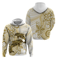 Polynesia Dolphins Zip Hoodie Valentine Day Floral Polynesian - Vintage Brown LT14 - Polynesian Pride