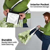 Polynesia Dolphins Grocery Bag Valentine Day Floral Polynesian - Vintage Lime Green