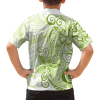 Polynesia Dolphins Kid Hawaiian Shirt Valentine Day Floral Polynesian - Vintage Lime Green LT14 - Polynesian Pride
