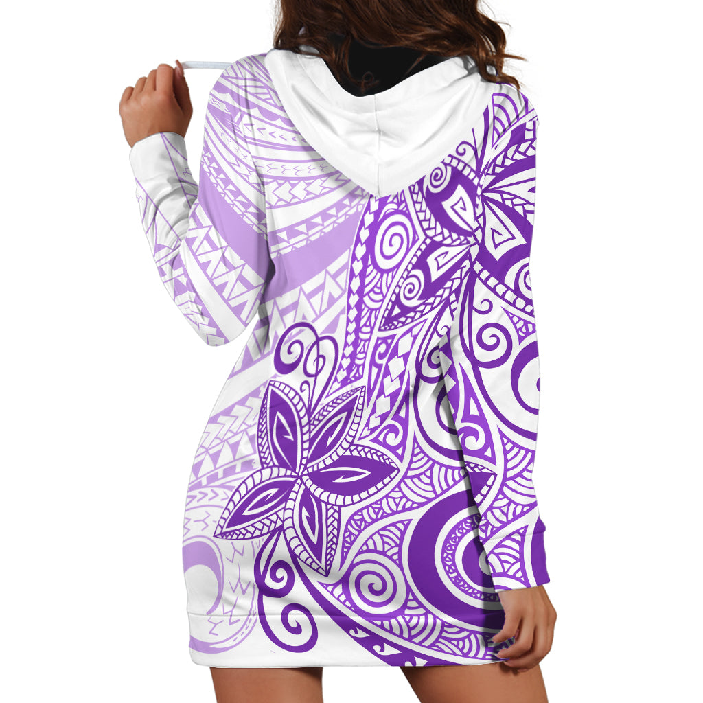 Polynesia Dolphins Hoodie Dress Valentine Day Floral Polynesian - Vintage Purple LT14 - Polynesian Pride