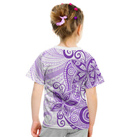 Polynesia Dolphins Kid T Shirt Valentine Day Floral Polynesian - Vintage Purple LT14 - Polynesian Pride