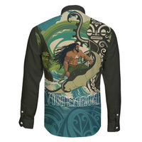 Aotearoa Tangaroa Atua Family Matching Long Sleeve Bodycon Dress and Hawaiian Shirt New Zealand God Of The Ocean