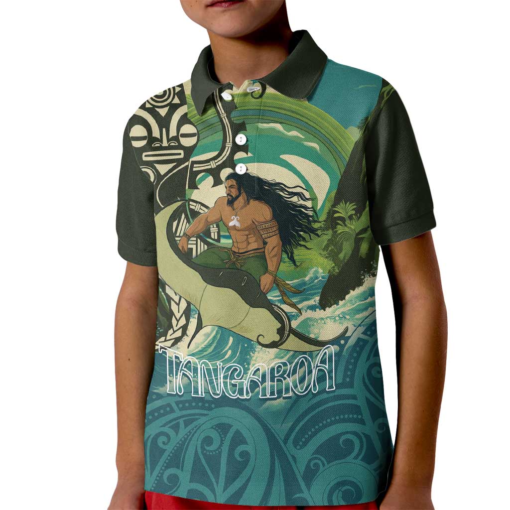 Aotearoa Tangaroa Atua Kid Polo Shirt New Zealand God Of The Ocean