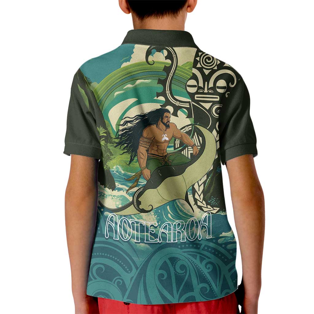 Aotearoa Tangaroa Atua Kid Polo Shirt New Zealand God Of The Ocean