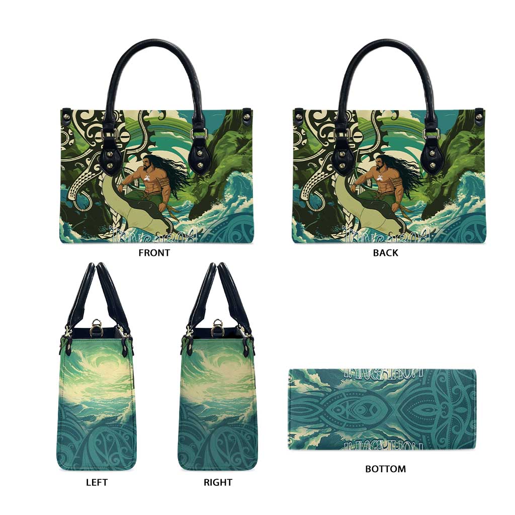 Aotearoa Tangaroa Atua Leather Bag New Zealand God Of The Ocean - Polynesian Pride