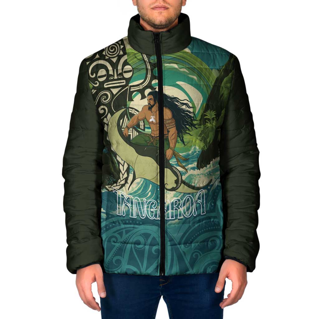 Aotearoa Tangaroa Atua Padded Jacket New Zealand God Of The Ocean - Polynesian Pride