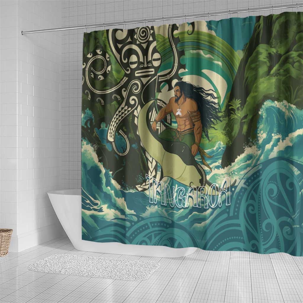 Aotearoa Tangaroa Atua Shower Curtain New Zealand God Of The Ocean