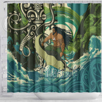 Aotearoa Tangaroa Atua Shower Curtain New Zealand God Of The Ocean