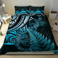 New Zealand Lizard Bedding Set Silver Fern Aotearoa Maori Blue Version