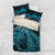 New Zealand Lizard Bedding Set Silver Fern Aotearoa Maori Blue Version