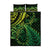 New Zealand Lizard Quilt Bed Set Silver Fern Aotearoa Maori Green Version