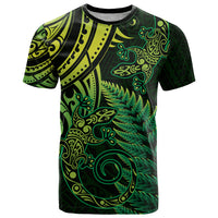New Zealand Lizard T Shirt Silver Fern Aotearoa Maori Green Version