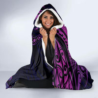 New Zealand Lizard Hooded Blanket Silver Fern Aotearoa Maori Purple Version