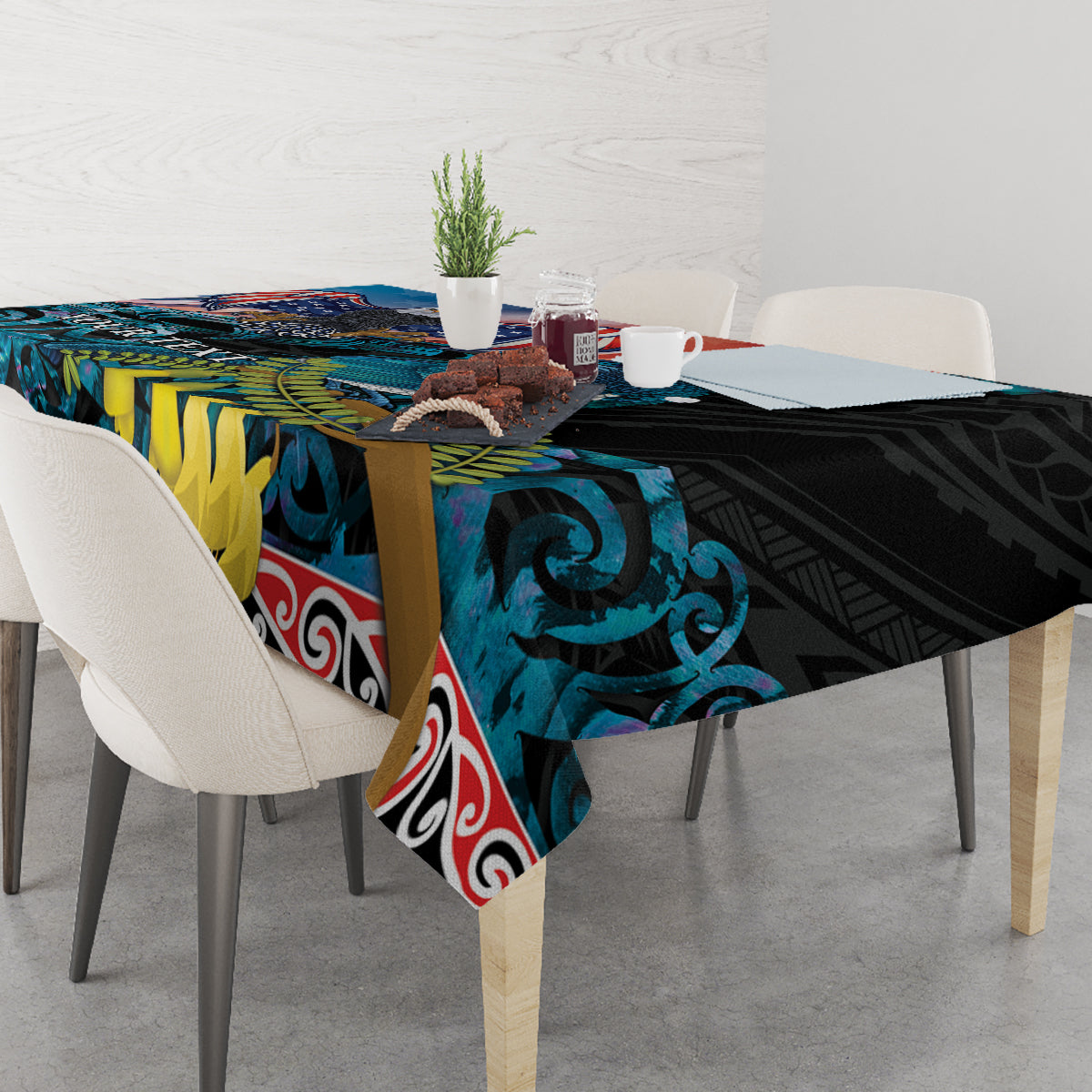 Personalised United States And New Zealand Tablecloth USA Eagle With Kowhai Aotearoa Tui Bird LT14 - Polynesian Pride
